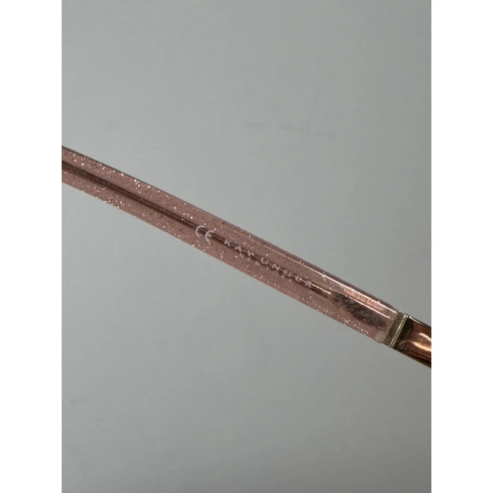 Kay Unger New York K232 GLD Rose Gold Pink Glitter Semi Rimless Eyeglasses 55-17